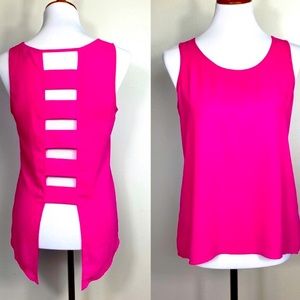 Express pink cutout high low top